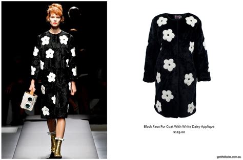 prada spring summer 2013 fur coat with daisy applique|Prada Spring 2013 Ready.